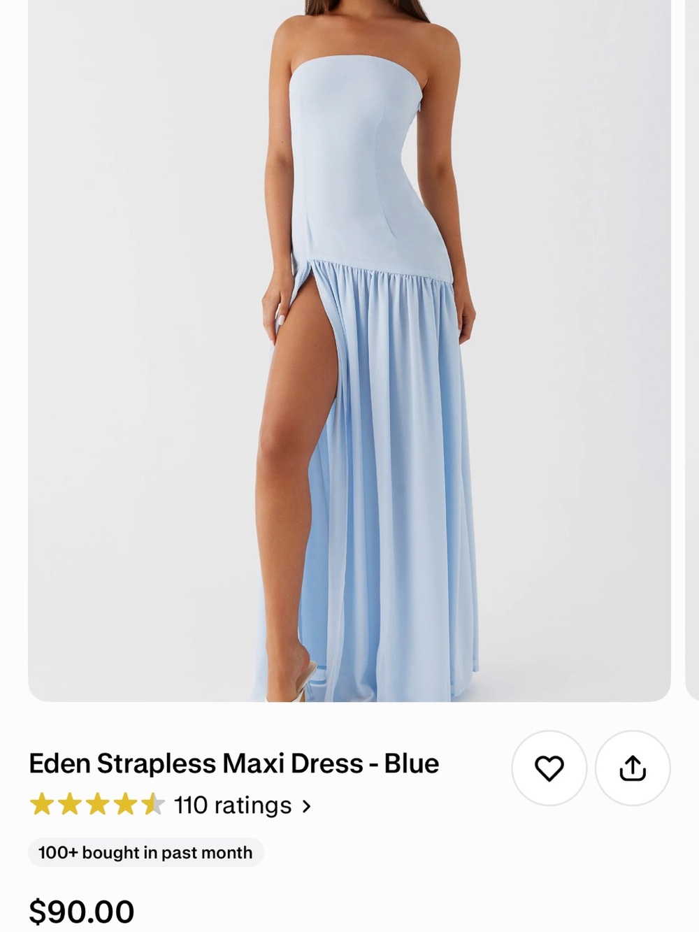 Pepper mayo strapless maxi dress